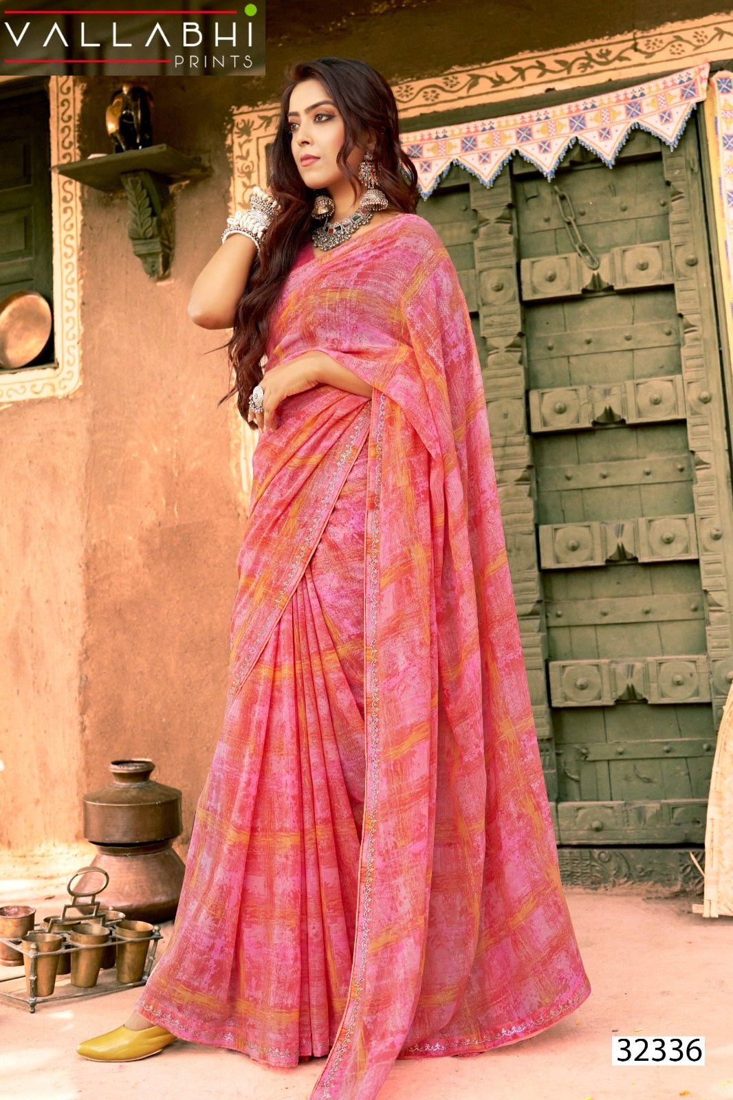 Deliza Vallabhi Prints Georgette Sarees Wholesale Rate