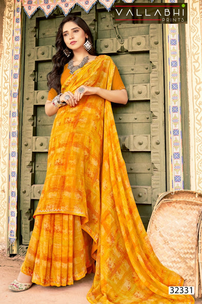 Deliza Vallabhi Prints Georgette Sarees Wholesale Rate