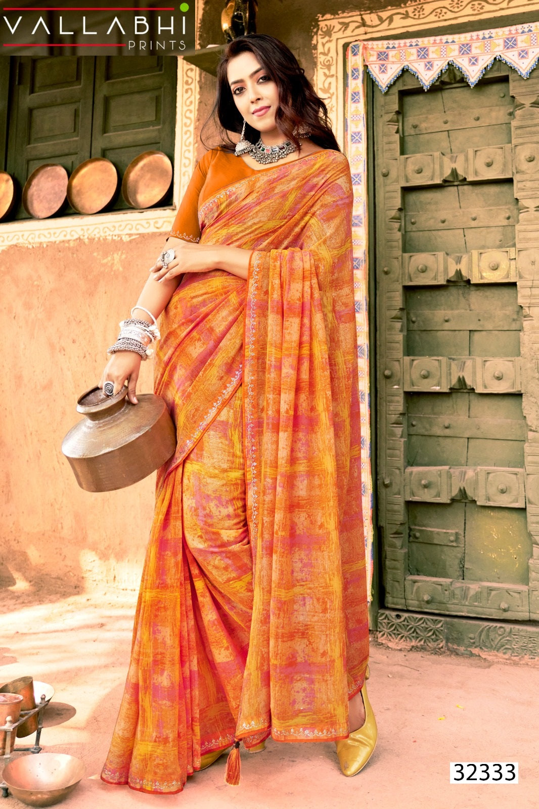Deliza Vallabhi Prints Georgette Sarees Wholesale Rate
