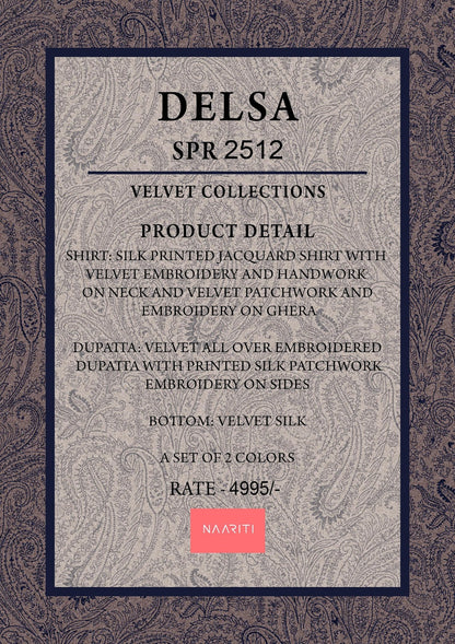 Delsa Naariti Velvet Suits Exporter Gujarat