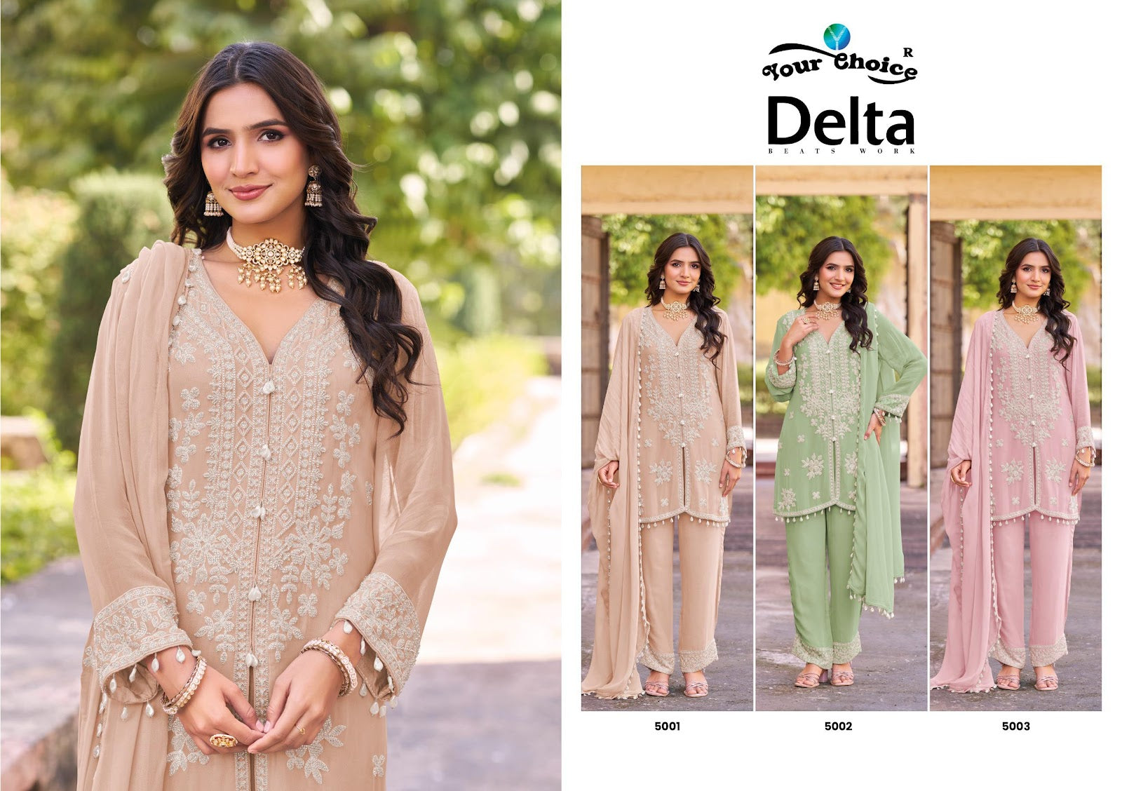 Delta Your Choice Chinnon Pakistani Readymade Suits Wholesale Price