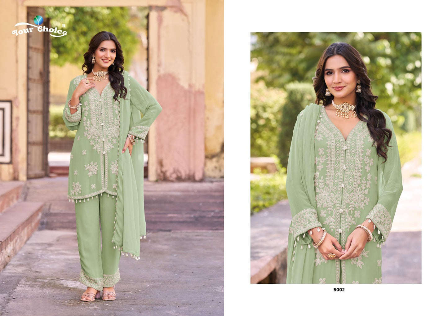 Delta Your Choice Chinnon Pakistani Readymade Suits Wholesale Price