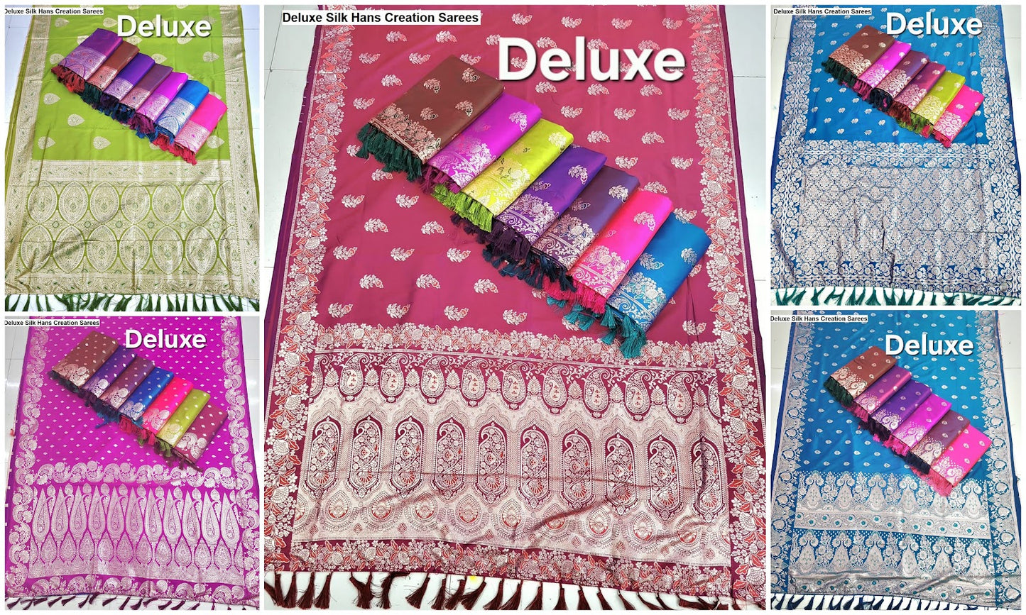 Deluxe Silk Hans Creation Sarees Wholesaler Ahmedabad