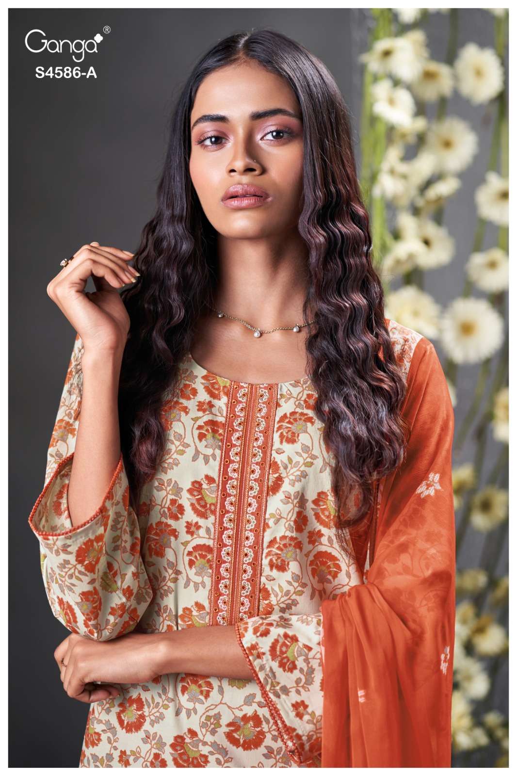 Delyra S4586 Ganga Cotton Plazzo Style Suits Exporter Ahmedabad