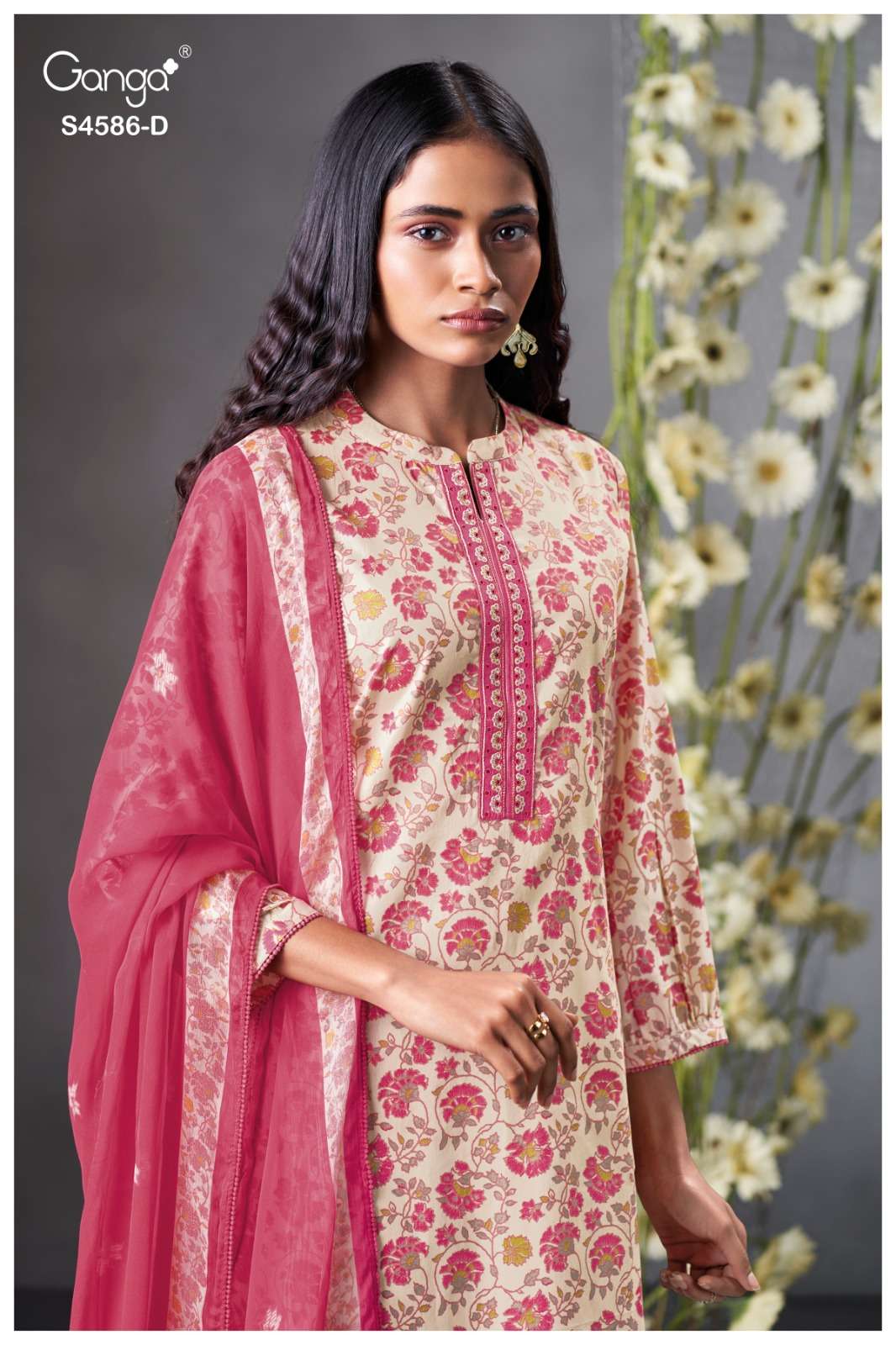 Delyra S4586 Ganga Cotton Plazzo Style Suits Exporter Ahmedabad