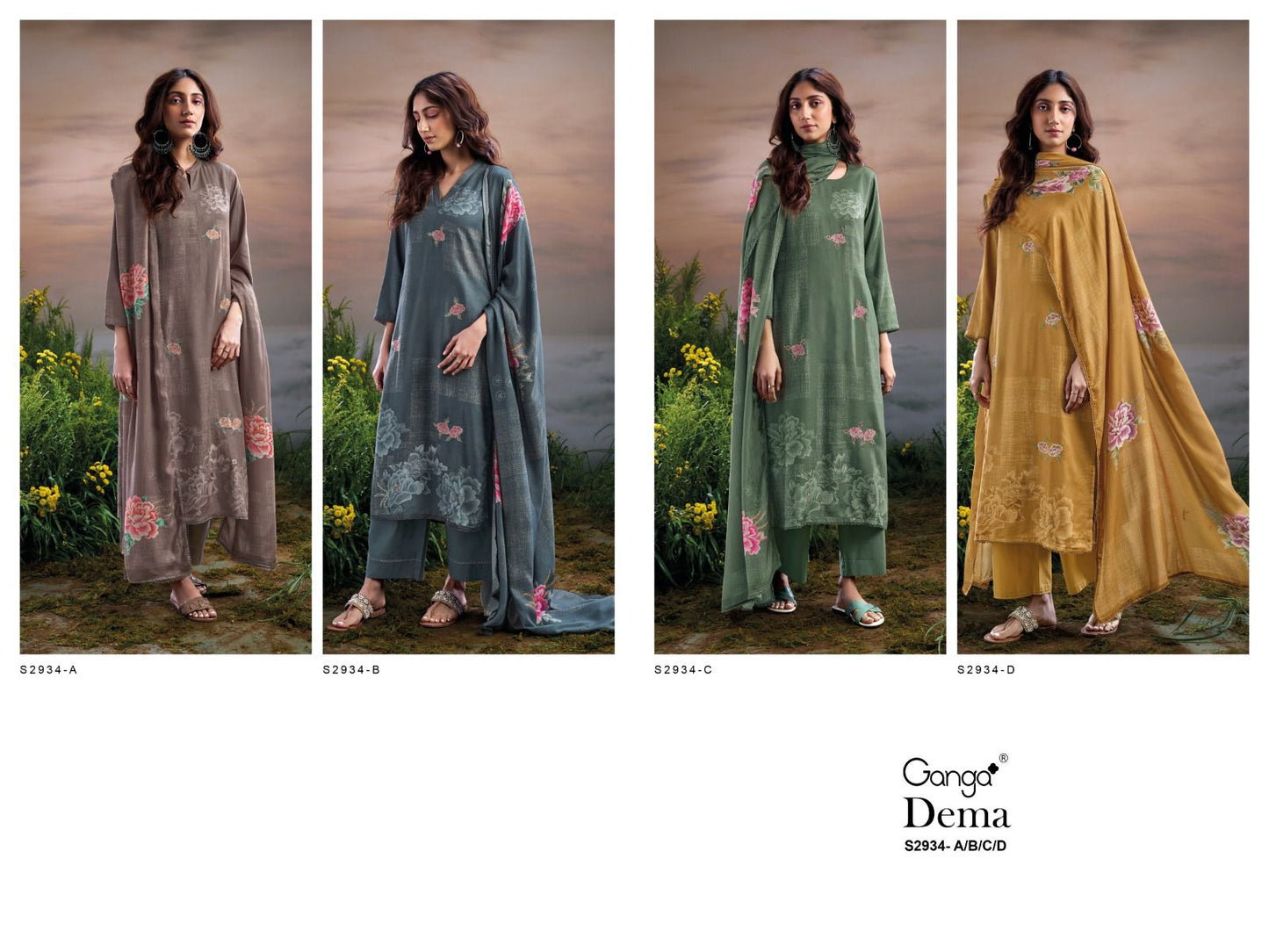 Dema S2934 Ganga Premium Wool Plazzo Style Suits Supplier