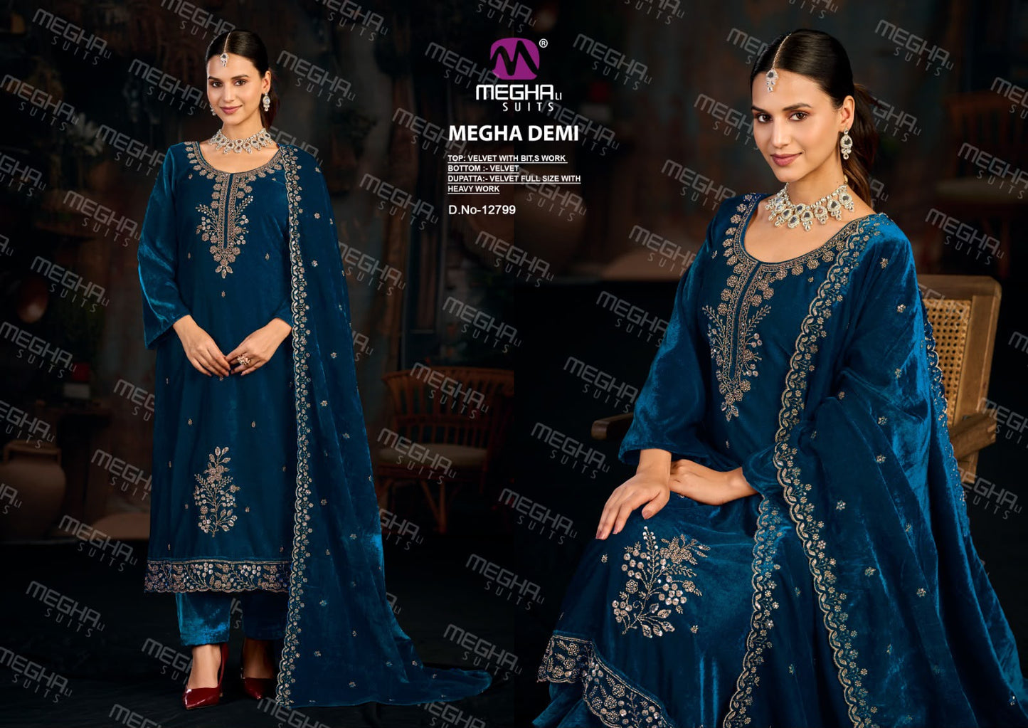 Demi Megha Velvet Suits Supplier Ahmedabad