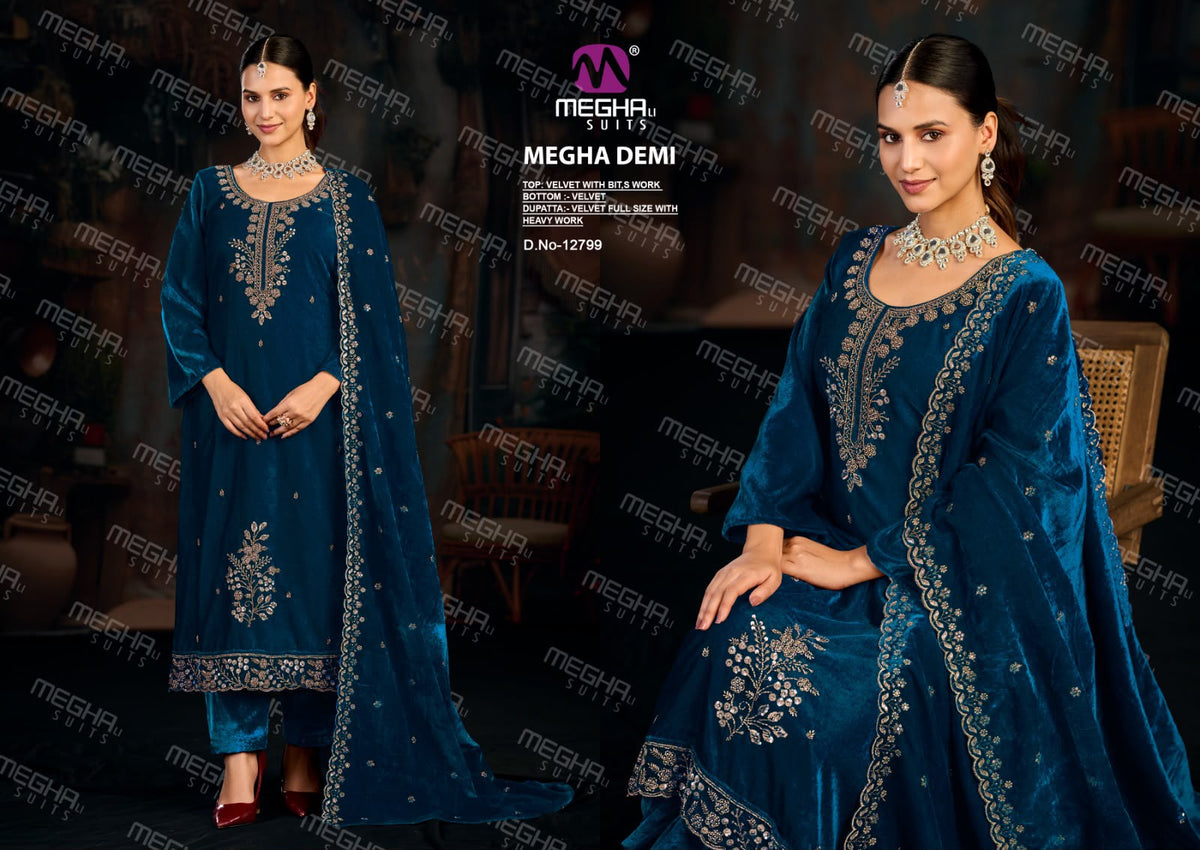Demi Megha Velvet Suits Supplier Ahmedabad