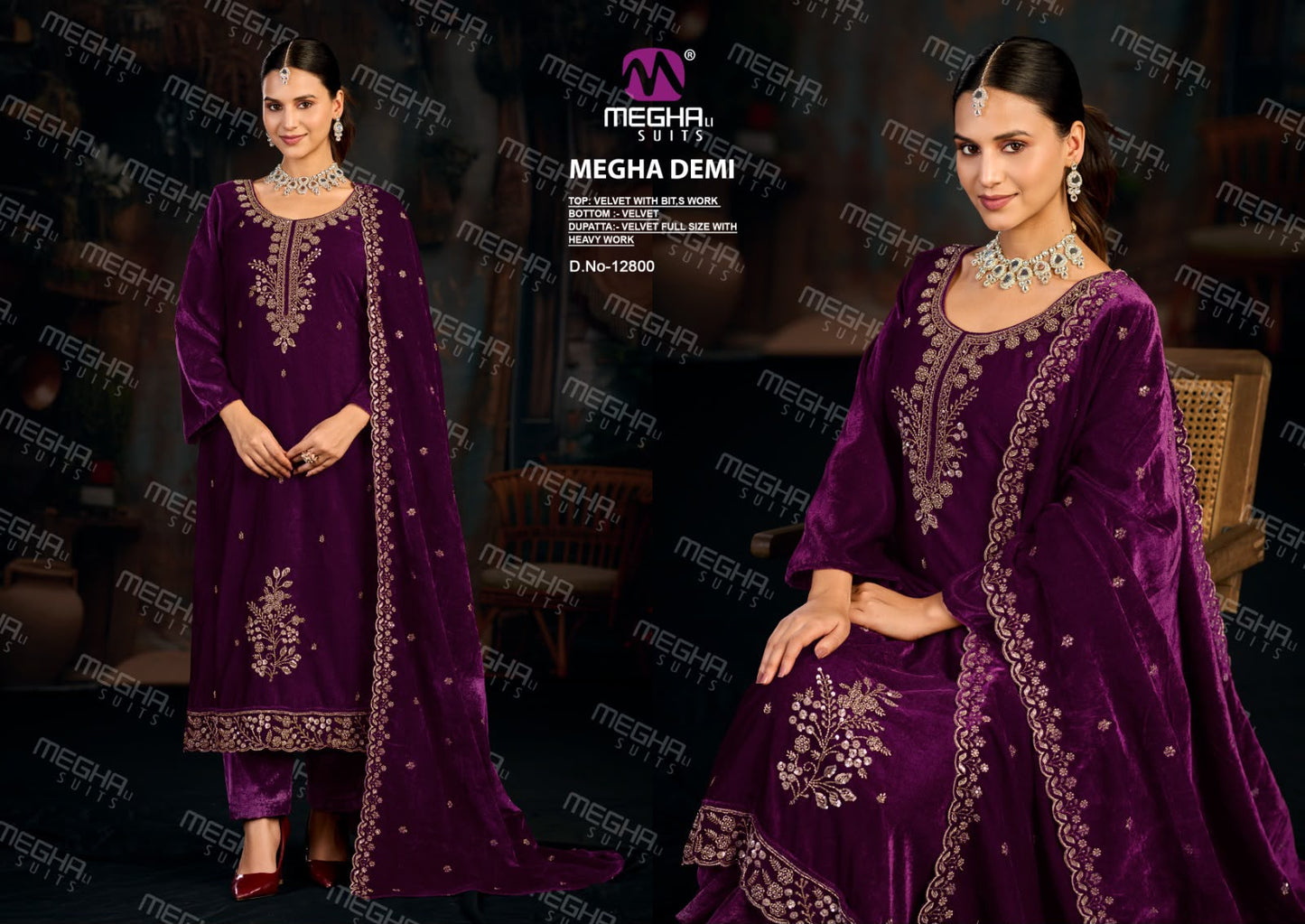 Demi Megha Velvet Suits Supplier Ahmedabad