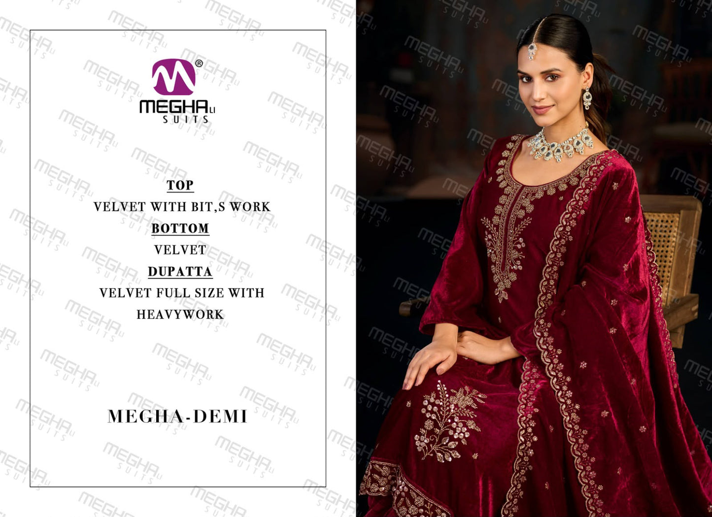Demi Megha Velvet Suits Supplier Ahmedabad