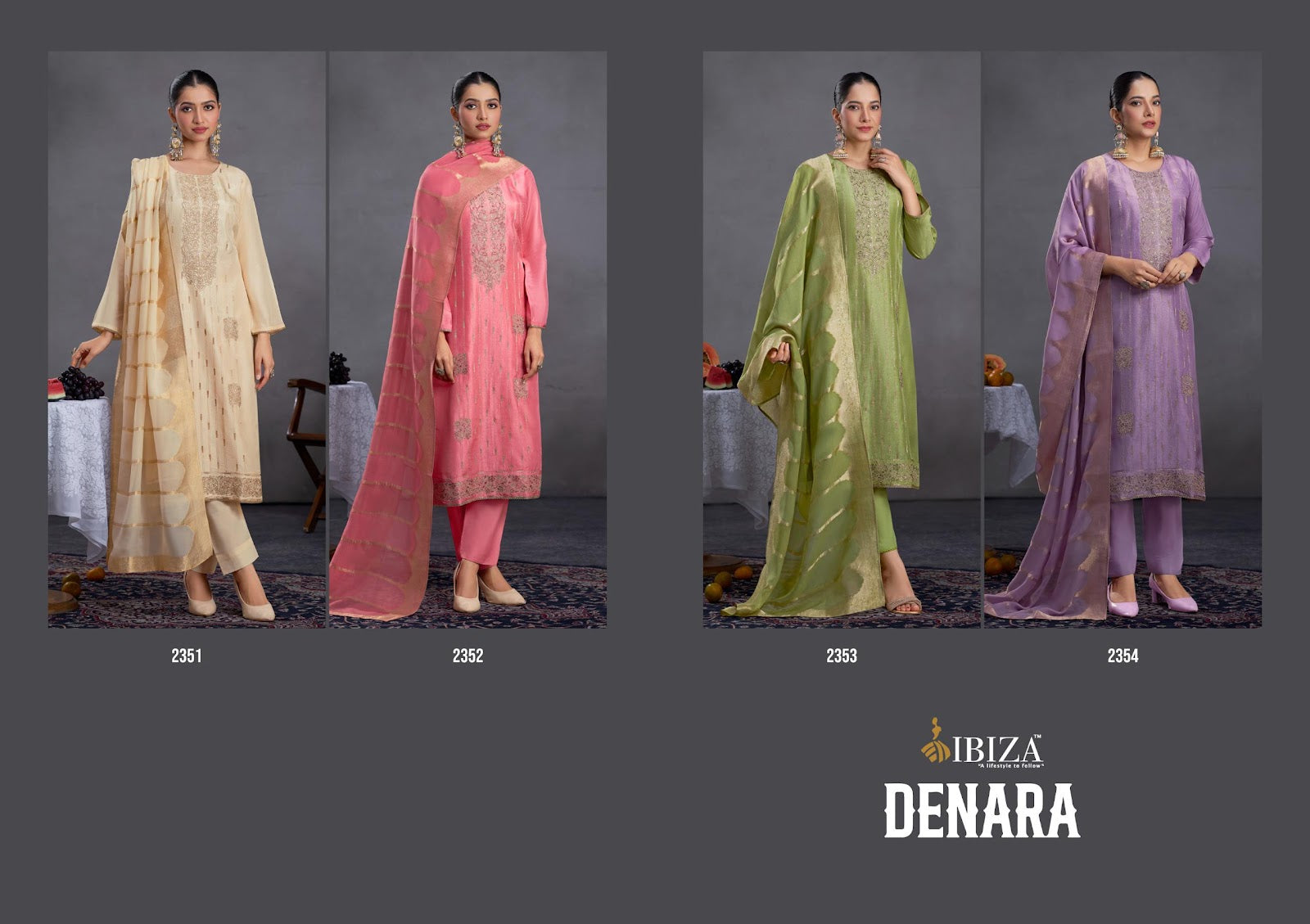 Denara Ibiza Pure Russian Pant Style Suits Manufacturer Gujarat – Kavya ...