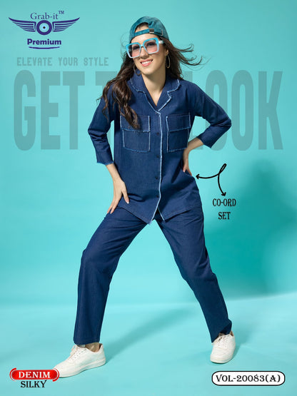Denim Vol 20083 A Grab It Silky Co Ord Set Manufacturer India