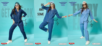 Denim Vol 20083 A Grab It Silky Co Ord Set Manufacturer India