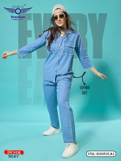 Denim Vol 20083 A Grab It Silky Co Ord Set Manufacturer India