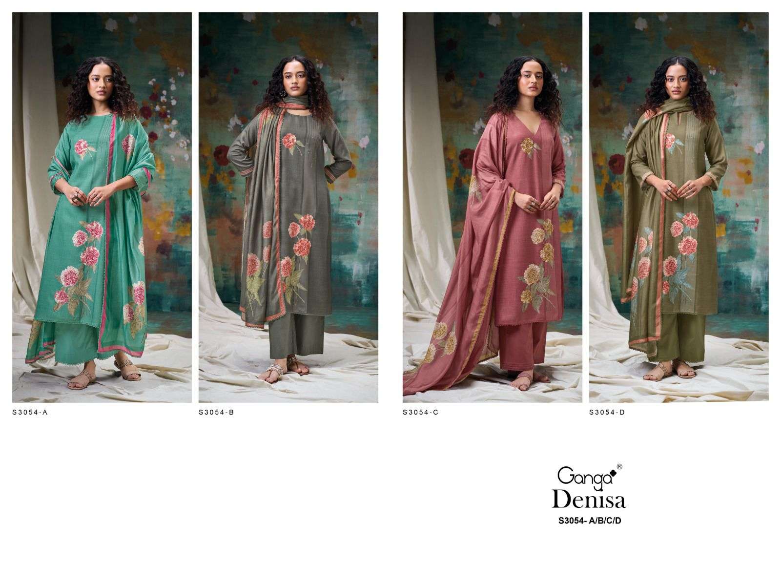 Denisa S3054 Ganga Twill Pashmina Suits Wholesaler Gujarat