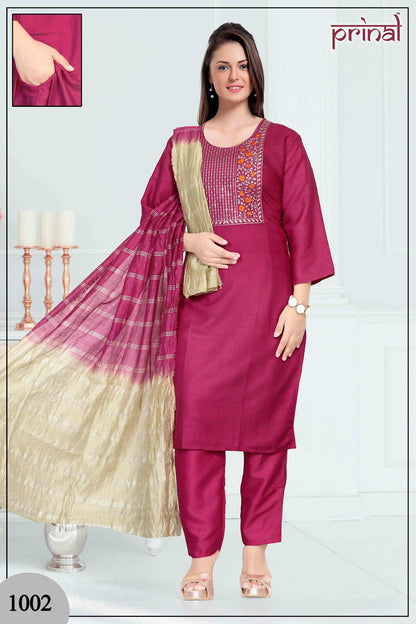 Denny Prinal Two Tone Readymade Pant Style Suits Wholesale Rate