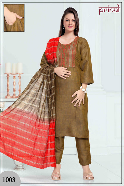 Denny Prinal Two Tone Readymade Pant Style Suits Wholesale Rate