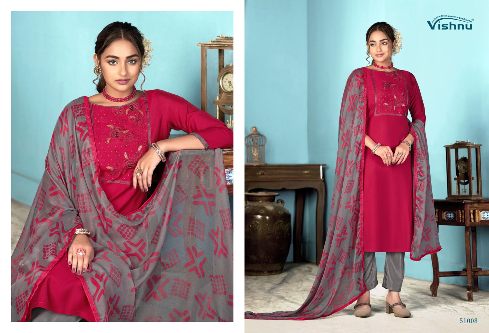 Dermy Cool Vol 24 Vishnu Impex Pv Silk Pant Style Suits Exporter