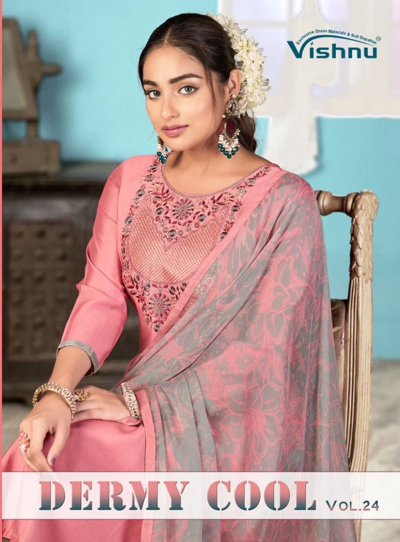 Dermy Cool Vol 24 Vishnu Impex Pv Silk Pant Style Suits Exporter