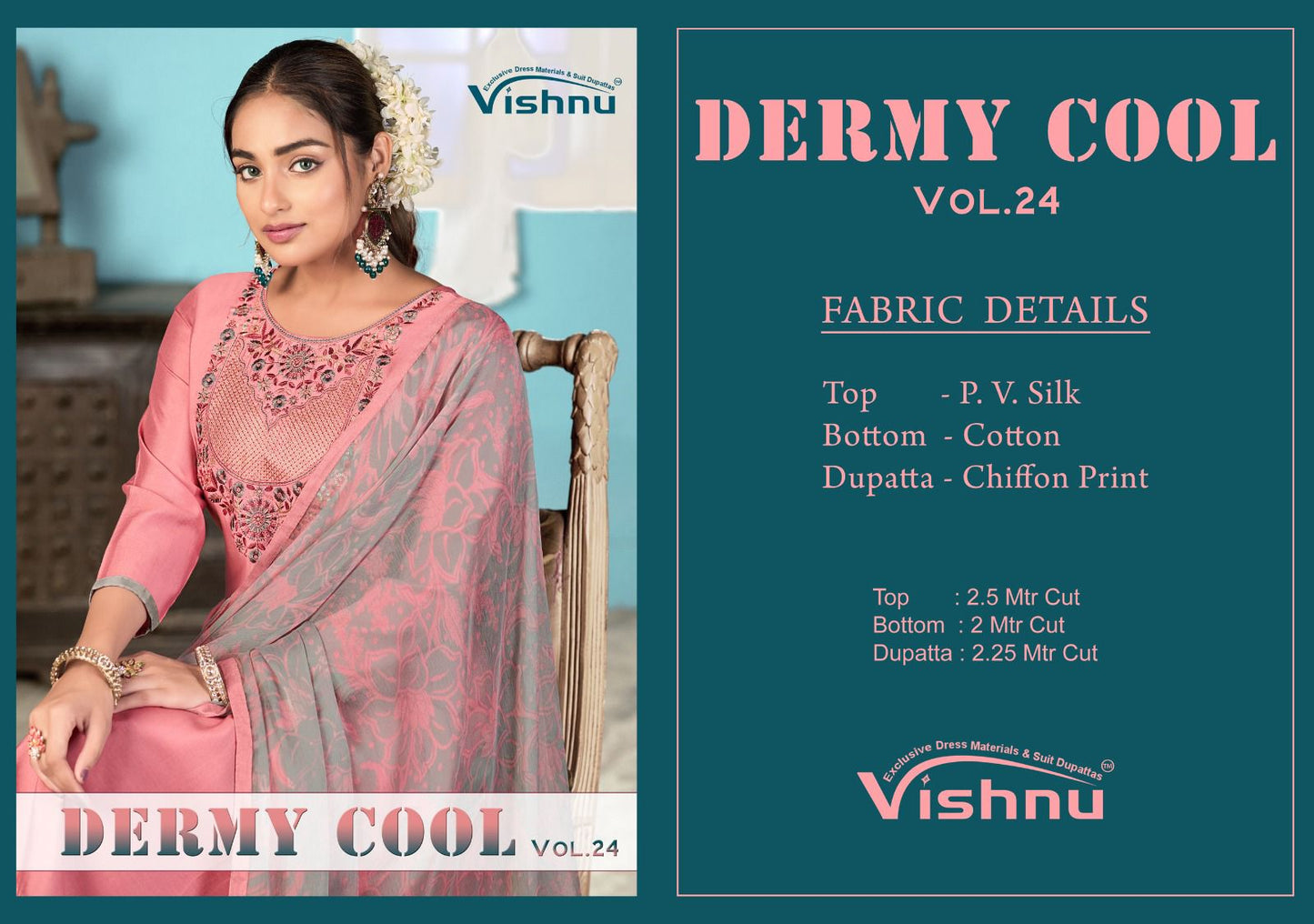 Dermy Cool Vol 24 Vishnu Impex Pv Silk Pant Style Suits Exporter