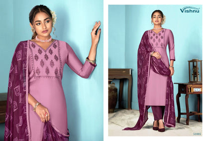 Dermy Cool Vol 24 Vishnu Impex Pv Silk Pant Style Suits Exporter