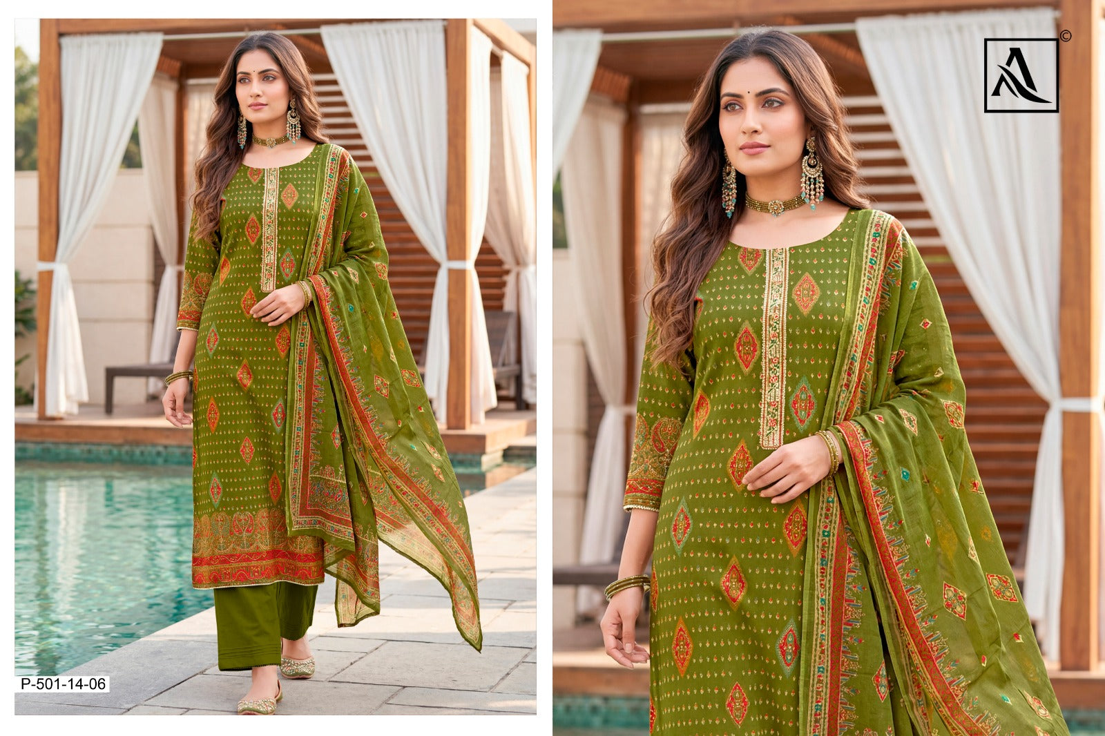 Desert Alok Viscose Reyon Karachi Salwar Suits Exporter India