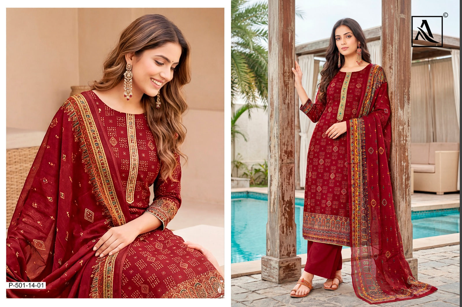 Desert Alok Viscose Reyon Karachi Salwar Suits Exporter India