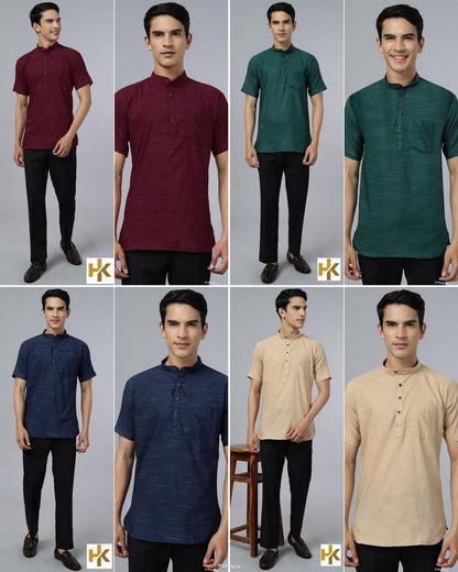 Desi Boys Short Bluehills Cotton Khadi Mens Kurta Manufacturer Gujarat