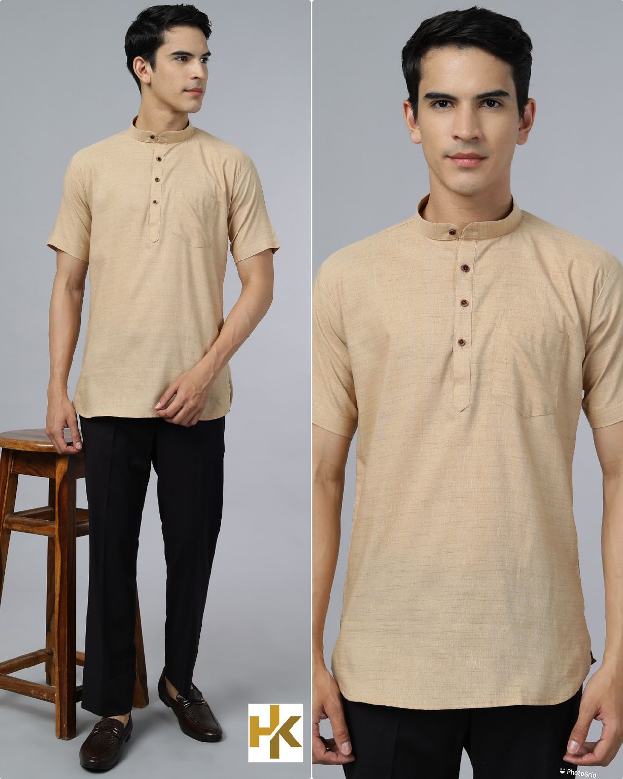 Desi Boys Short Bluehills Cotton Khadi Mens Kurta Manufacturer Gujarat