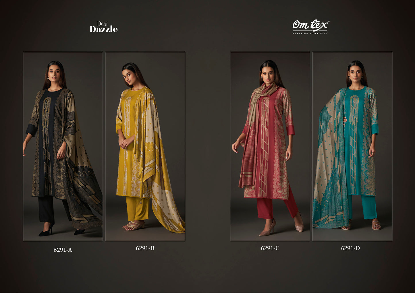 Desi Dazzle 6291 Omtex Pashmina Suits Manufacturer Ahmedabad