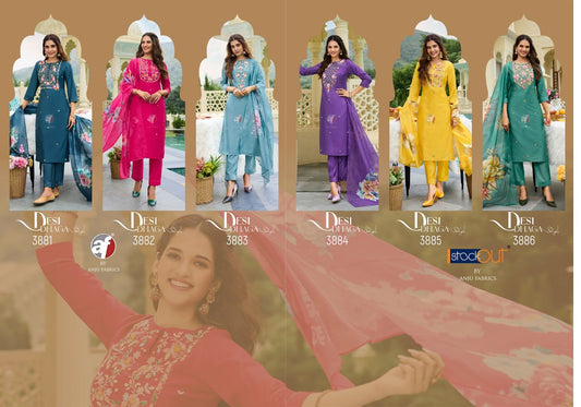 Desi Dhaga Af Viscose Nylon Readymade Pant Style Suits Wholesaler India
