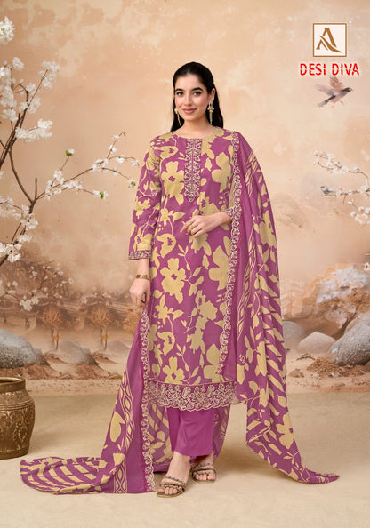 Desi Diva Alok Zam Cotton Karachi Salwar Suits Wholesaler Gujarat