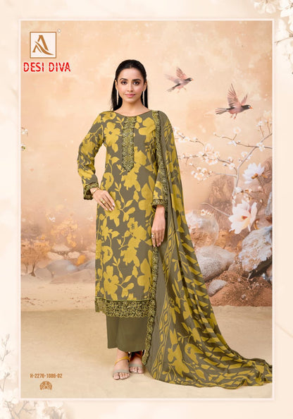 Desi Diva Alok Zam Cotton Karachi Salwar Suits Wholesaler Gujarat