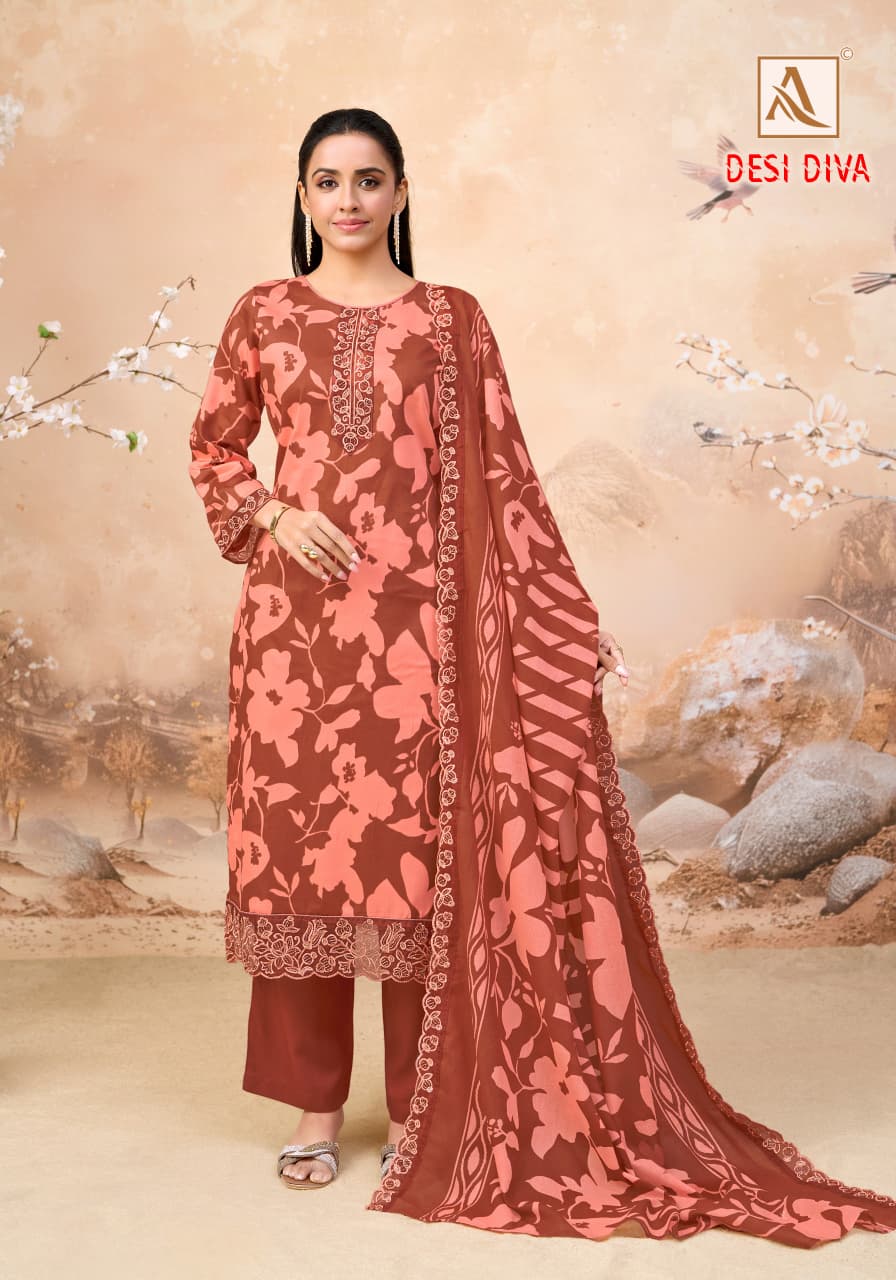 Desi Diva Alok Zam Cotton Karachi Salwar Suits Wholesaler Gujarat