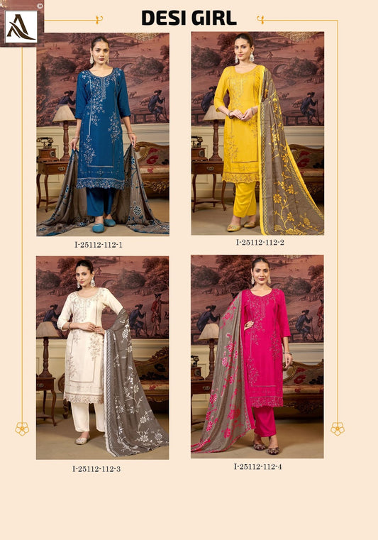 Desi Girl Alok Viscose Muslin Karachi Salwar Suits Exporter Ahmedabad