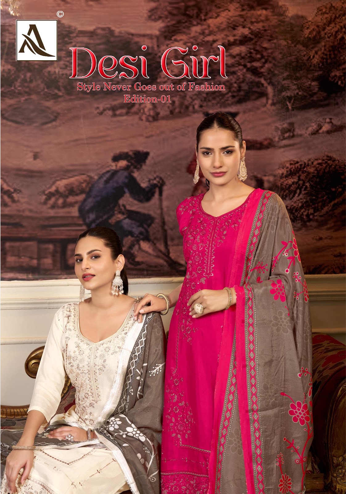 Desi Girl Alok Viscose Muslin Karachi Salwar Suits Exporter Ahmedabad