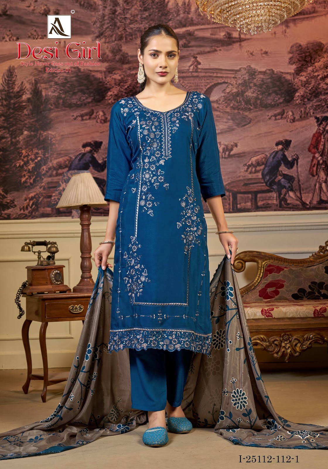 Desi Girl Alok Viscose Muslin Karachi Salwar Suits Exporter Ahmedabad