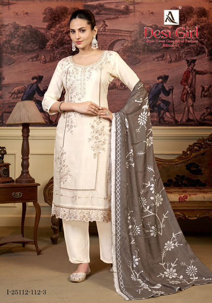 Desi Girl Alok Viscose Muslin Karachi Salwar Suits Exporter Ahmedabad