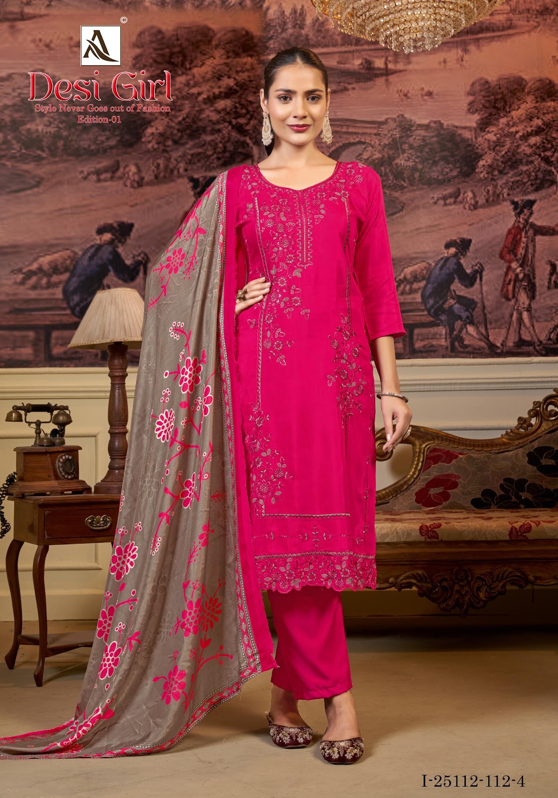 Desi Girl Alok Viscose Muslin Karachi Salwar Suits Exporter Ahmedabad