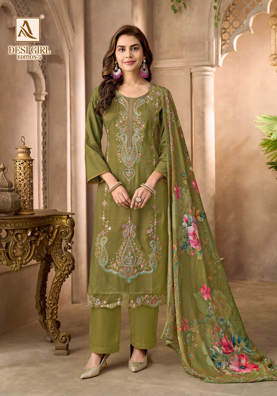 Desi Girl Edition 5 Alok Viscose Maslin Karachi Salwar Suits Exporter