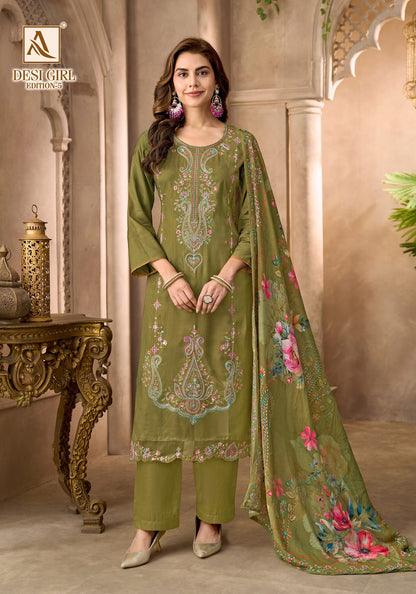 Desi Girl Edition 5 Alok Viscose Maslin Karachi Salwar Suits Exporter