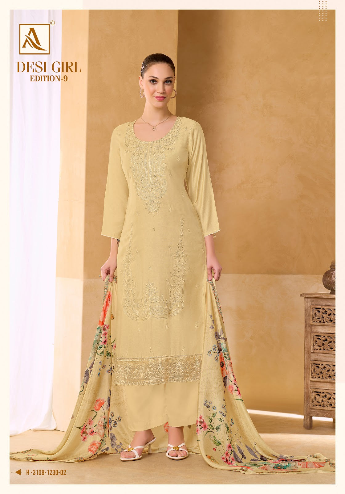 Desi Girl Edition 9 Alok Viscose Maslin Karachi Salwar Suits Wholesale