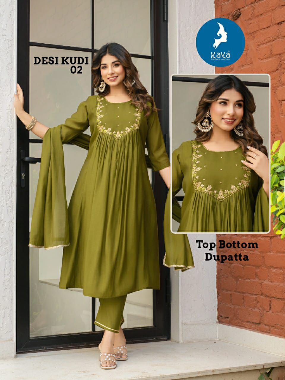 Desi Kudi Kaya Chanderi Readymade Anarkali Suits Manufacturer Gujarat