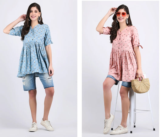 Design-27 Shukrana Rayon Fancy Tops Manufacturer Gujarat
