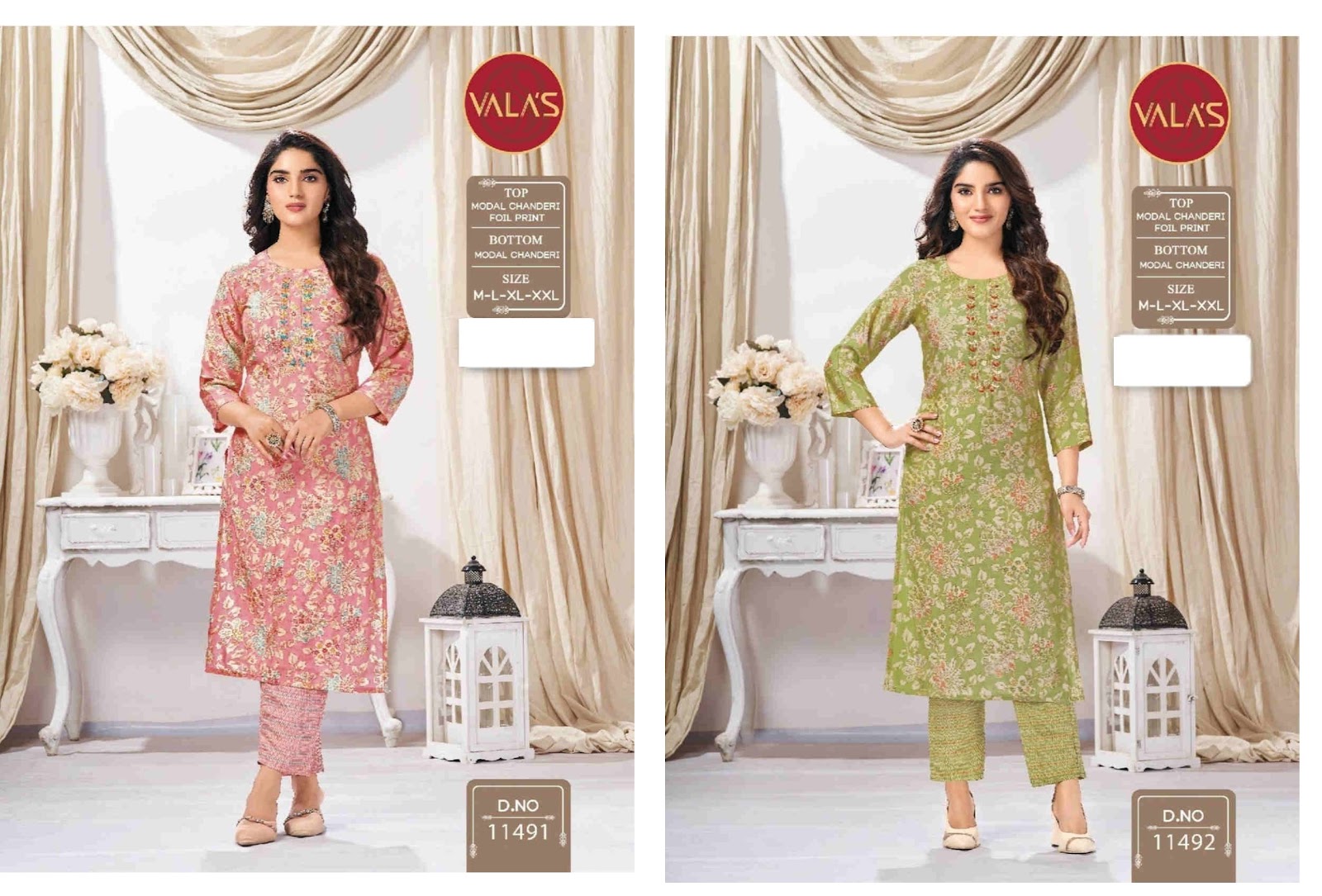 Design-5 Valas Modal Chanderi Kurti Pant Set Exporter Gujarat