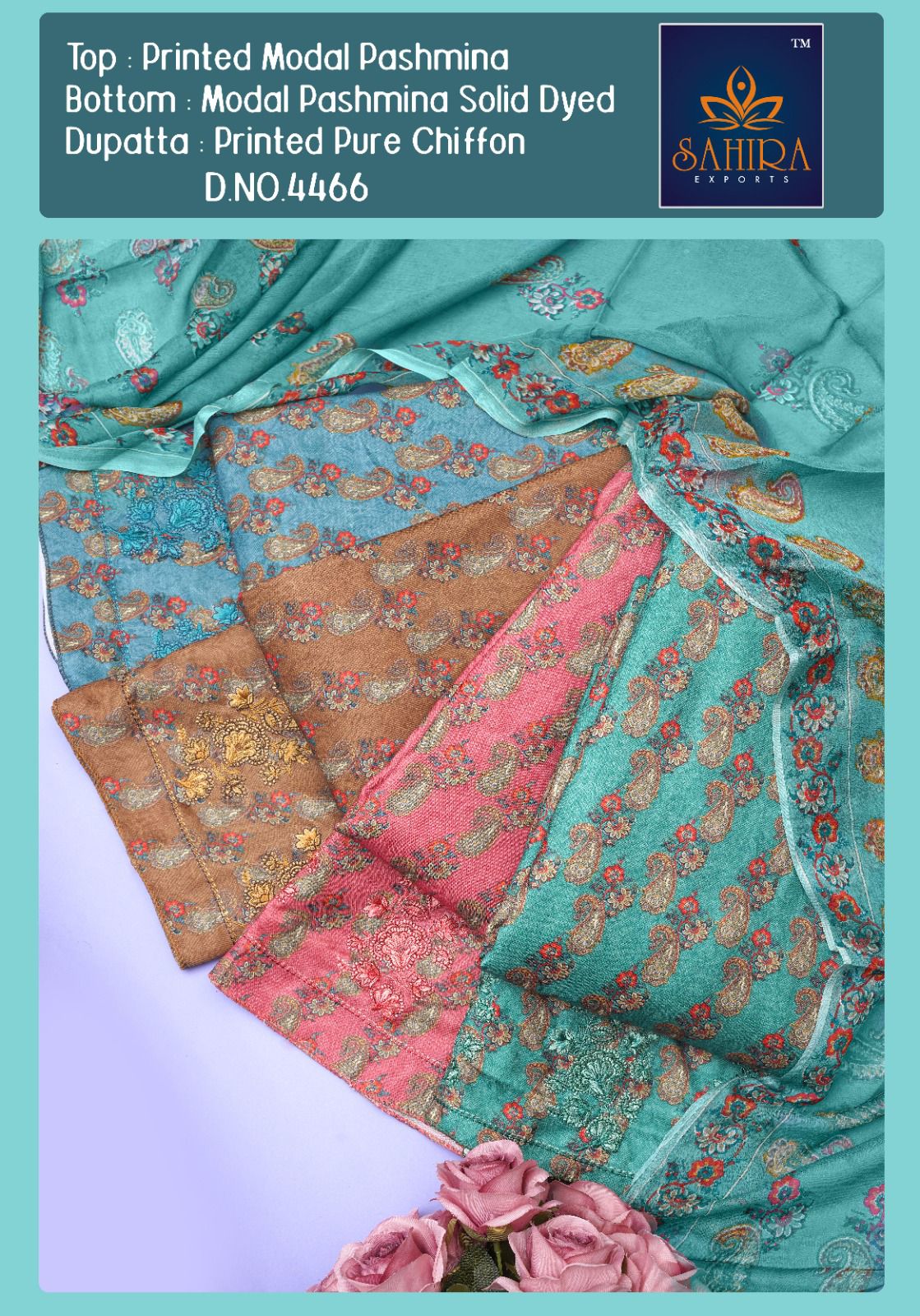 Design0510 Sahira Pashmina Suits Exporter Ahmedabad