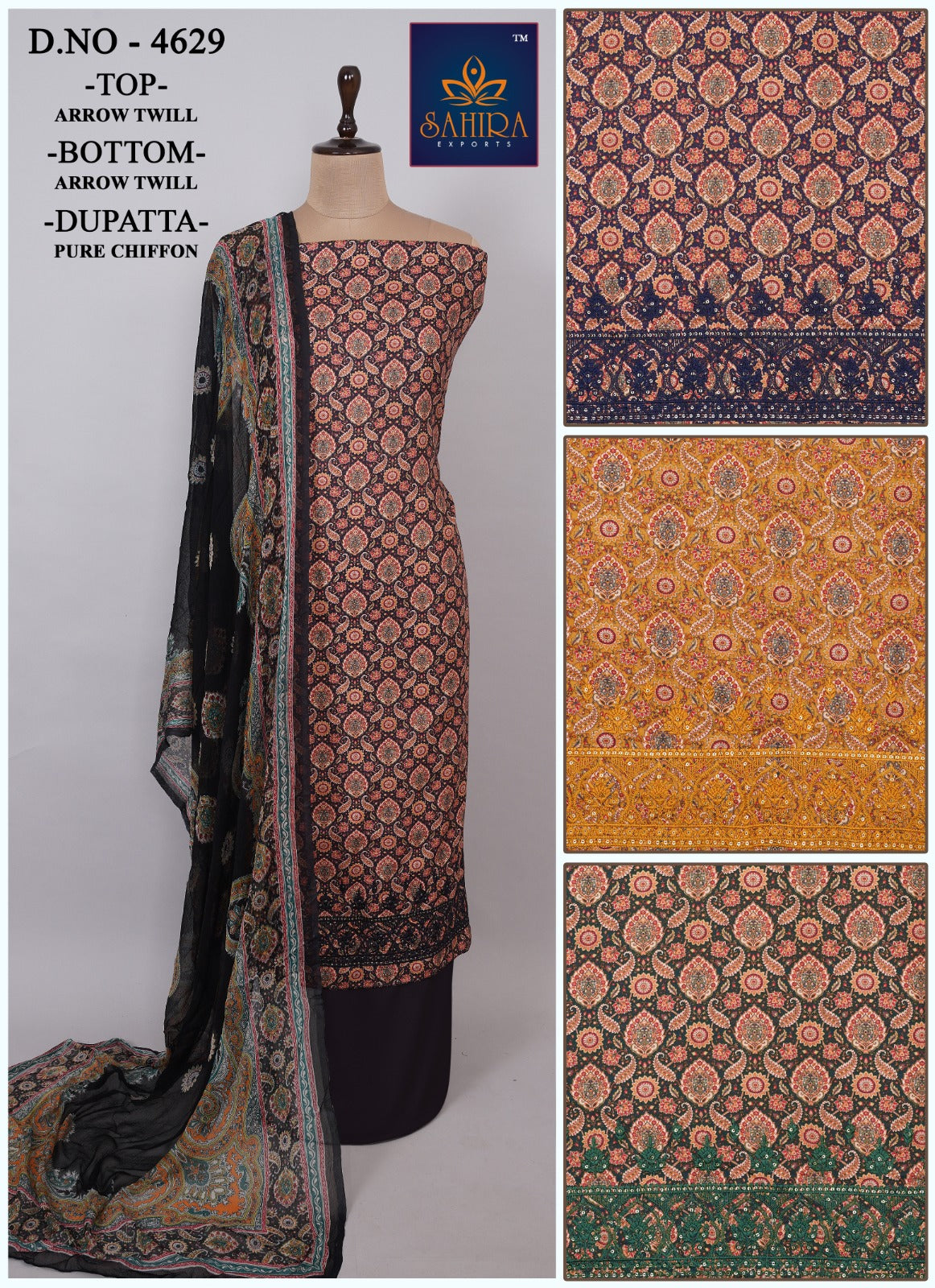 Design0510 Sahira Pashmina Suits Exporter Ahmedabad