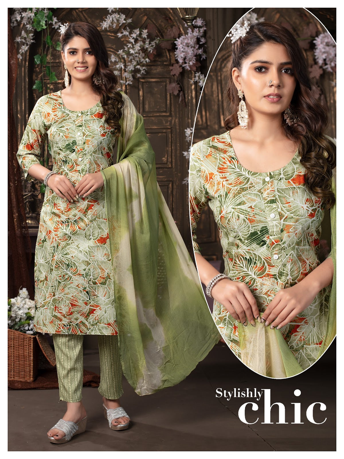 Design1 Rangjyot Rayon Readymade Pant Style Suits Exporter Ahmedabad