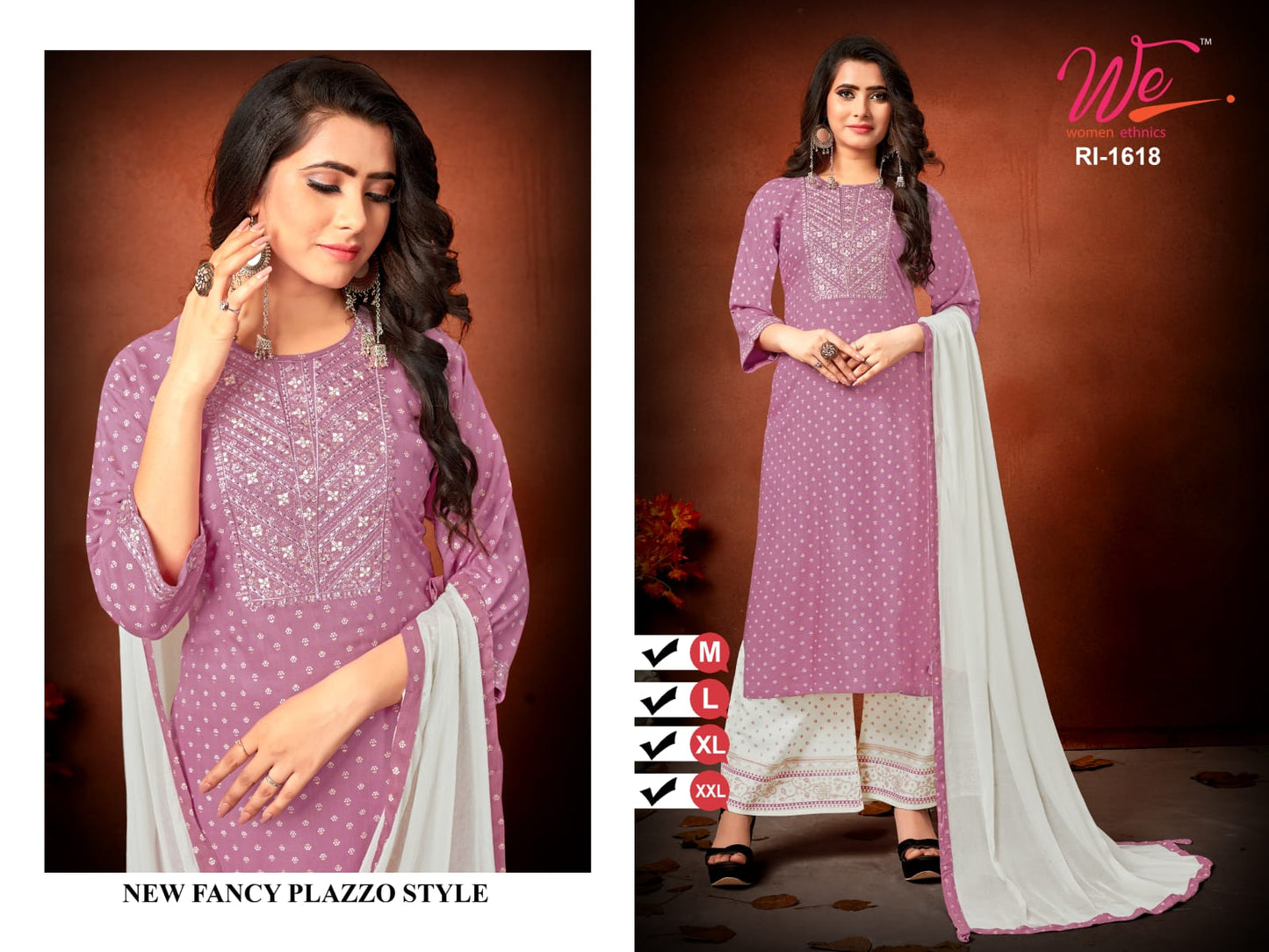 Design2805 Women Ethnics Reyon Readymade Plazzo Style Suits Exporter India