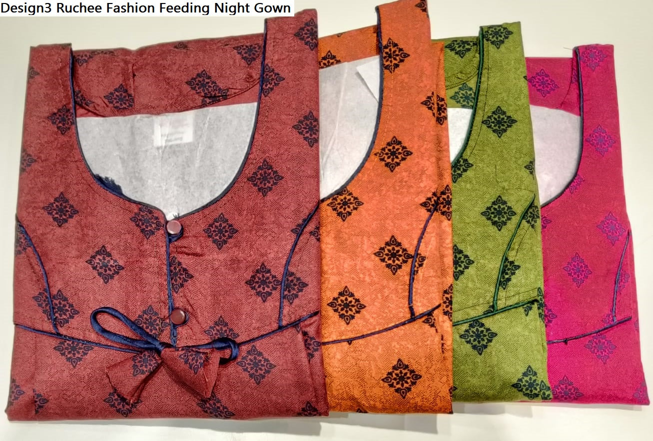 Design3 Ruchee Fashion Pv Feeding Night Gown Exporter Gujarat